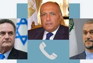 صورة شكري يجرى اتصالات هاتفية مع وزيري خارجية إيران وإسرائيل لبحث التصعيد بين البلدين