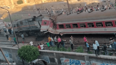 صورة آخر تطورات حادث تصادم قطارين في الشرقية